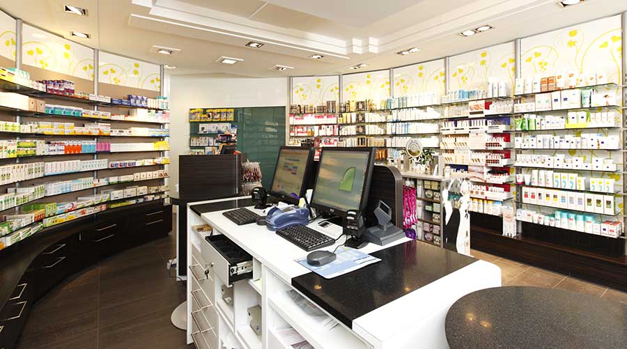 Shoptec Modern gyógyszertárak berendezése